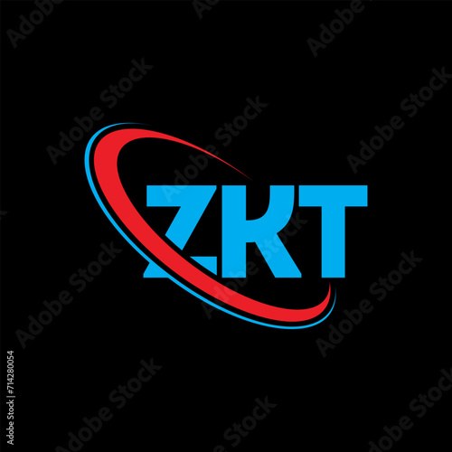 ZKT logo. ZKT letter. ZKT letter logo design. Initials ZKT logo linked with circle and uppercase monogram logo. ZKT typography for technology  business and real estate brand.