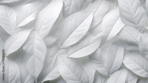 Elegant White Leaves on Background AI Generated