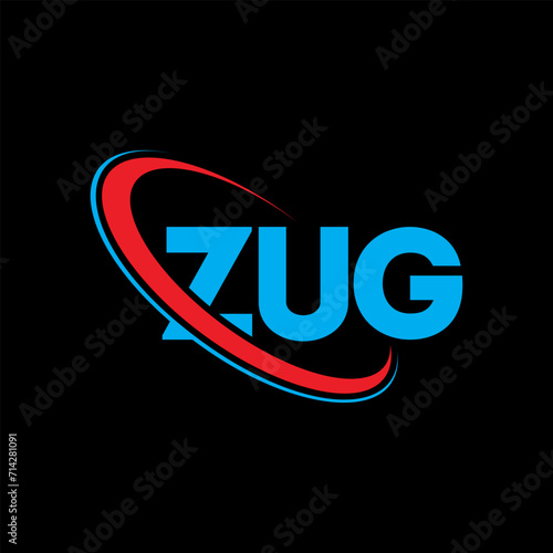 ZUG logo. ZUG letter. ZUG letter logo design. Initials ZUG logo linked with circle and uppercase monogram logo. ZUG typography for technology, business and real estate brand.