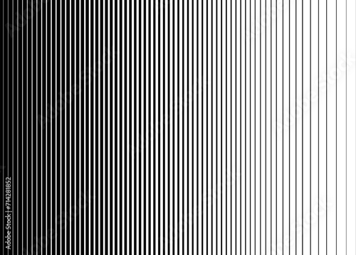 Monochrome vertical halftone gradient stripes background. Abstract geometric pattern with parallel lines in black and white for design and decoration.