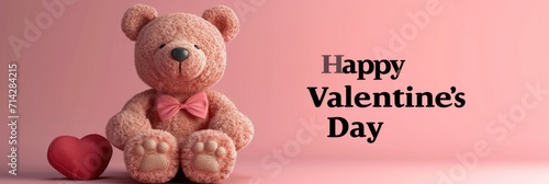 Happy Valentine's Day. Greeting card with a cute bear. © Ivy