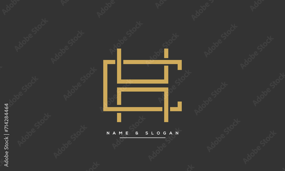 CH or HC Alphabet Letters Logo Monogram CH or HC Alphabet Letters Logo Monogram