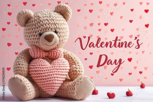 Inscription Valentine's Day and teddy bear