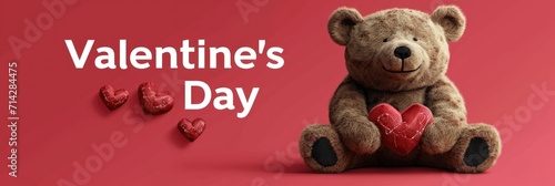 Valentine's day, card for children with a teddy bear © Ivy