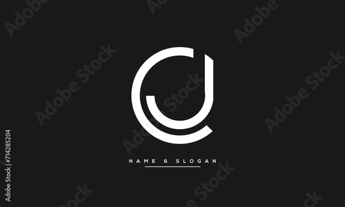 CJ or JC Alphabet Letters Logo Monogram