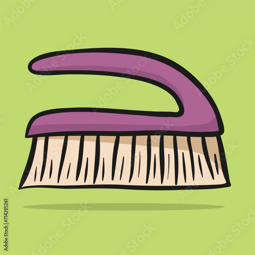 Cleaning brush. Concept isolated. Flat cartoon style vector