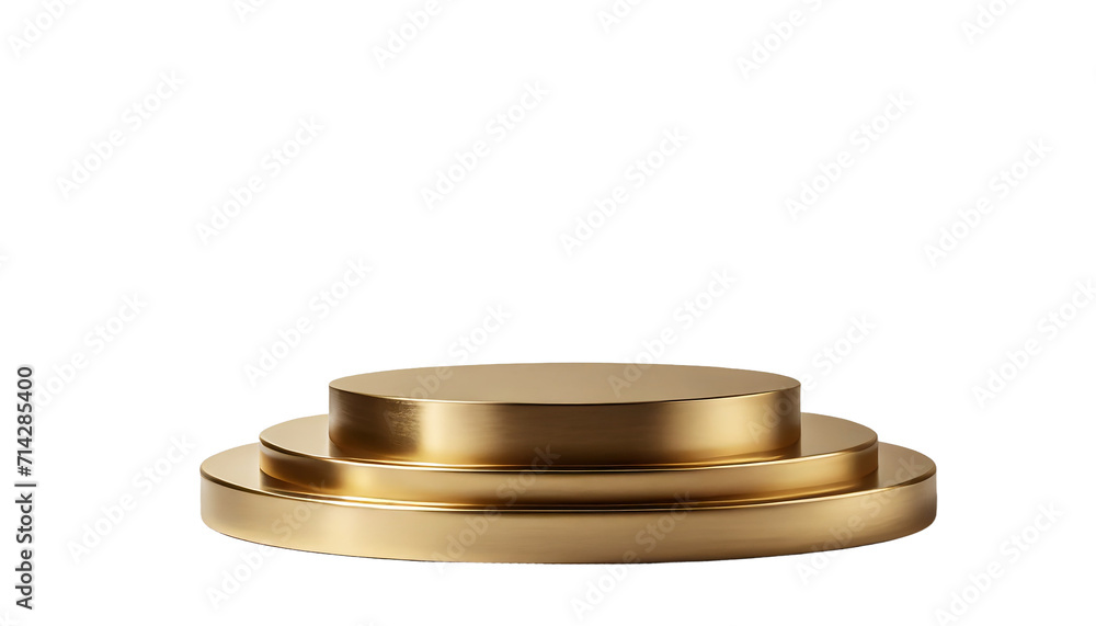 Round gold podium on transparent background. Round gold podium on transparent background.