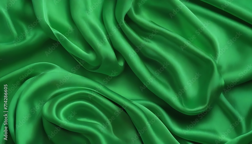 Obraz premium green silk wavy background