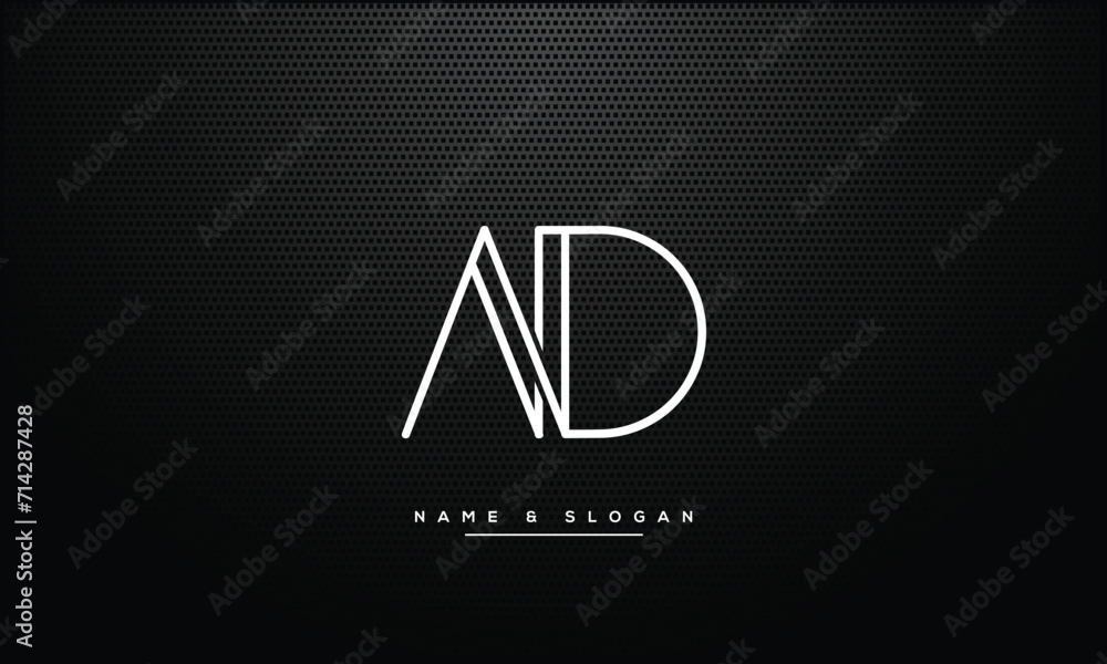 AD or DA Alphabet letters logo icon monogram