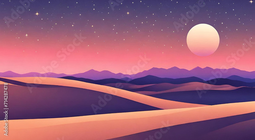 "Dawn Serenity: Desert Sand Dunes Landscape"