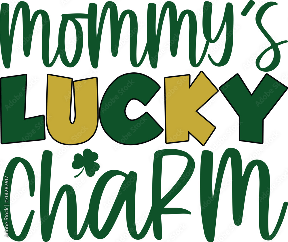 Naklejka premium Mommy's Lucky Charm St. Patrick's Day T-shirt