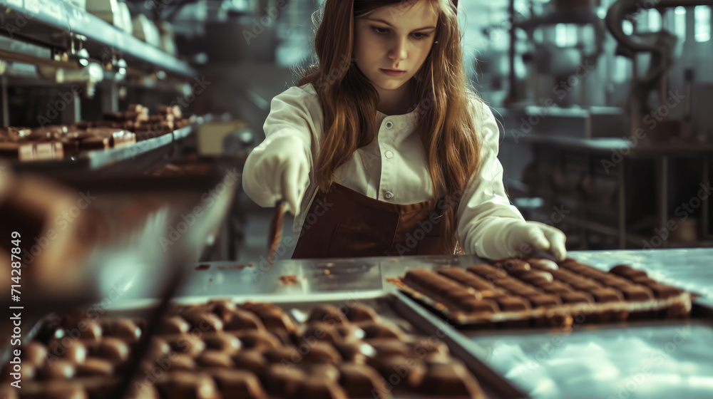 Elegant Woman Crafting Chocolate Delights