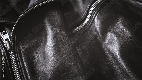 leather jacket close up photo