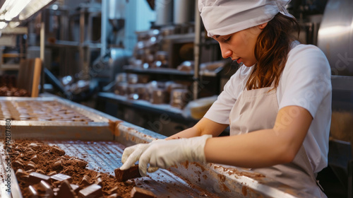 Graceful Lady Wrapping Sweet Confections