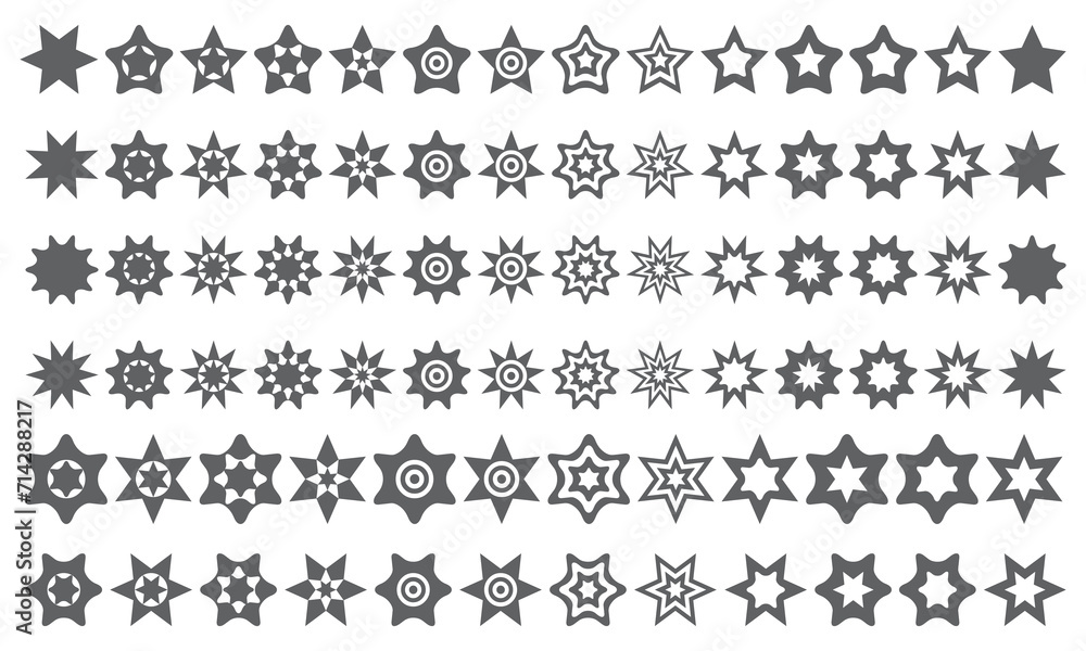 Mega bundle star icon. star glyph collection