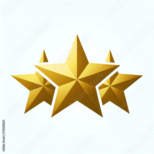 Three distinct  widely spaced golden stars in a schematic  symbolizing a prestigious  high-quality rating