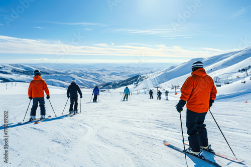 Peak Pursuits: A Group of Adventurous Skiers