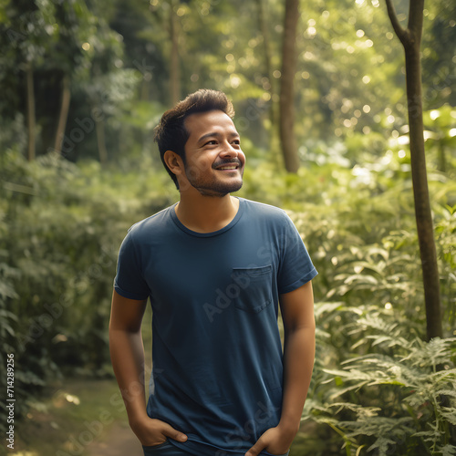 Model wearing T-shirt, an illustration graphc resource