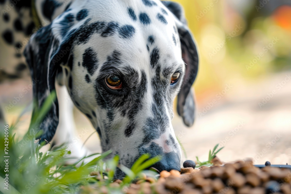 Canine Cuisine: Dalmatian's Outdoor Dining Experience