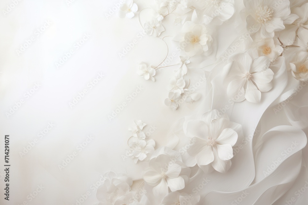 Wedding Background, White Roses, Minimalism, Silk Wedding Background, White Roses, Minimalism, Silk