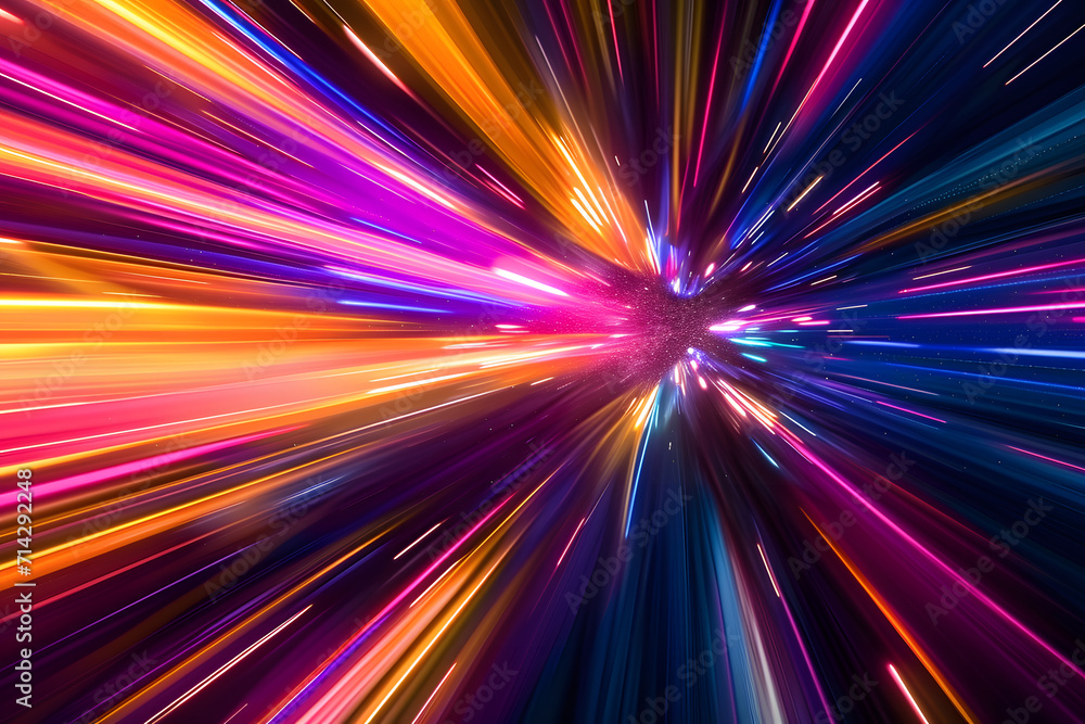 Vibrant Light Trails: A Modern Abstract Illustration - Generative AI Vibrant Light Trails: A Modern Abstract Illustration - Generative AI