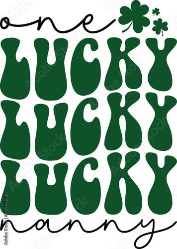 One Lucky Nanny St. Patrick s Day Retro T-shirt