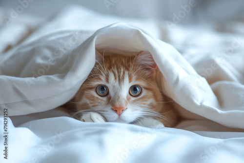 cat on the bed, AI generated image