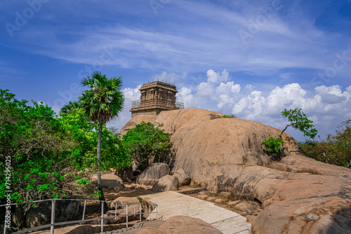 Mahishamardini Rock Cut Mandapa built by Pallavas-Narasimhavarman, Mahendravarman & rajasimha. This is UNESCO's World Heritage Site located at Mamallapuram or Mahabalipuram in Tamil Nadu, South India