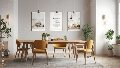 Frame mockup poster mock up  for a dinning room restaurant kitchen home interior