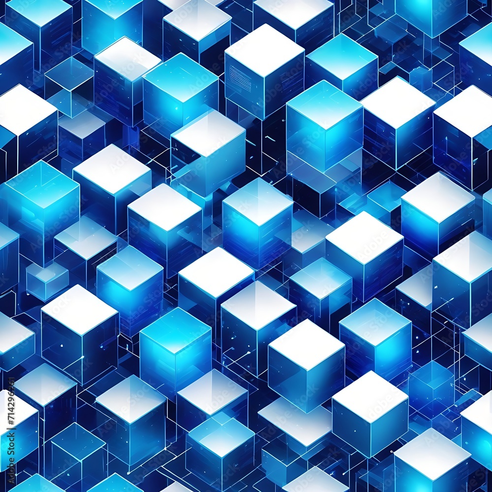 Isometric view of high tech data cubes Isometric view of high tech data cubes