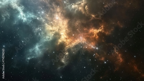 3d rendering. Space wallpaper and background. Universe with stars, constellations, galaxies, nebulae and gas and dust clouds     photo