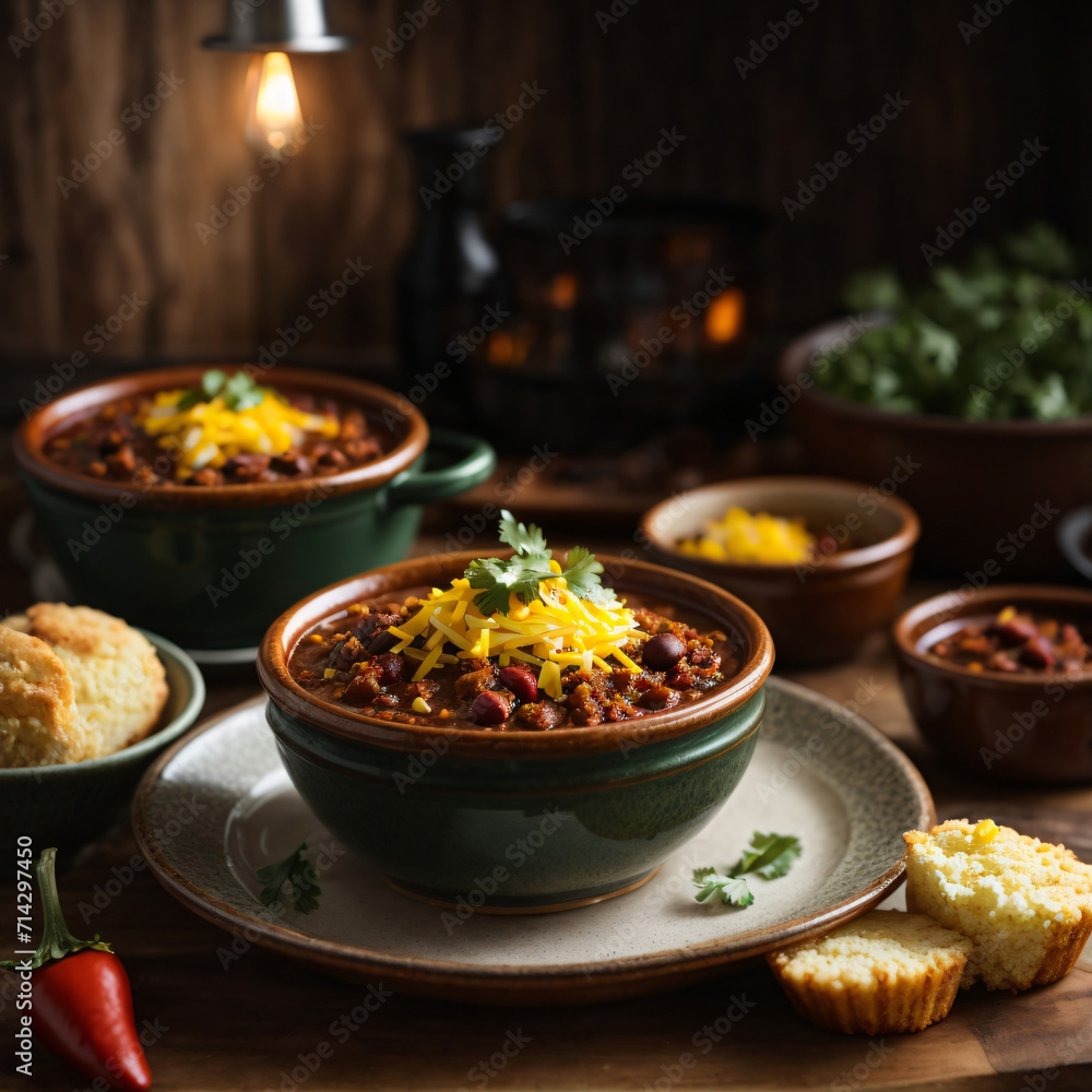 Homemade Chili with Cornbread Muffins