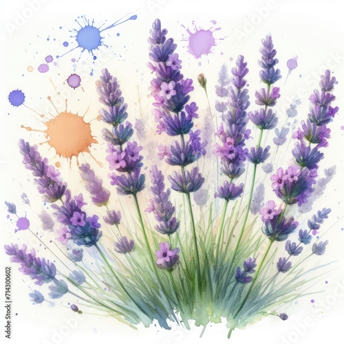 Watercolor Lavender: Artistic Blooms in Delicate Hues © Ksu