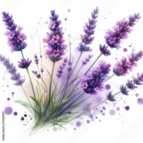 Watercolor Lavender  Artistic Blooms in Delicate Hues