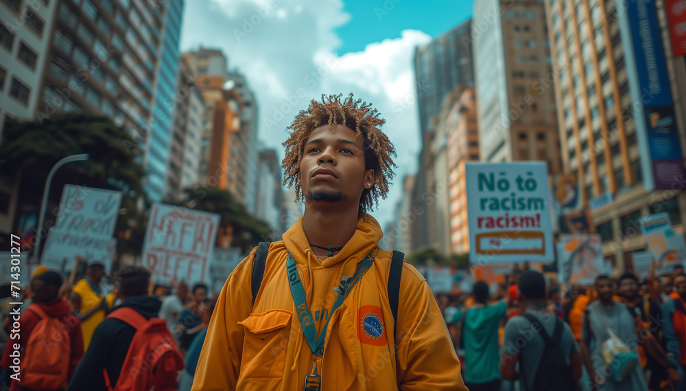 Fototapeta premium Social movements. people fighting for improvements. Protests. Mobilizations. People dreaming of better days, against prejudice.
