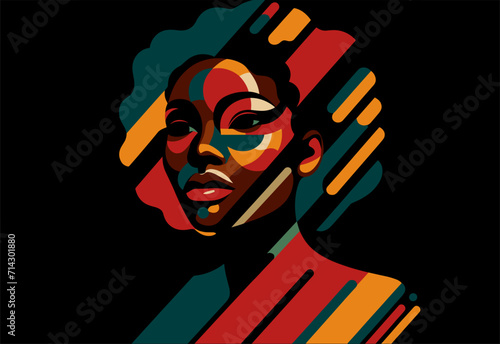 Colorful Abstraction Afrocentric Design Celebrating Black Excellence in History