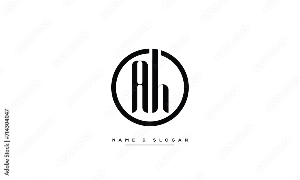AH or HA Alphabet letters icon logo monogram AH or HA Alphabet letters icon logo monogram