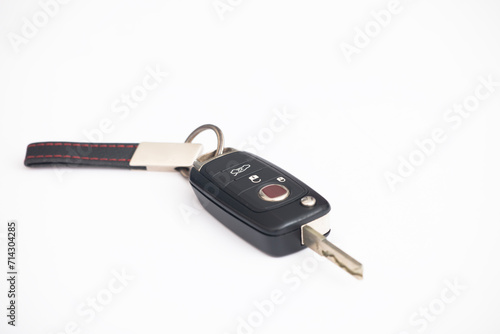 Modern car flip key isolated on white