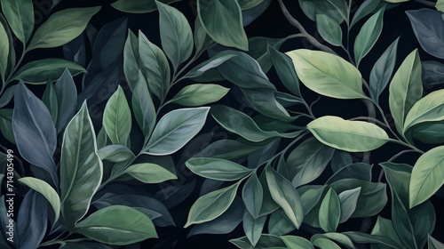 Wallpaper Mural seamless background picture with leaf pattern, leaves, trees, tree branches Torontodigital.ca