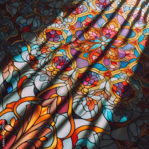 Radiant Elegance: Stained Glass Window in Artistic Splendor © Ksu
