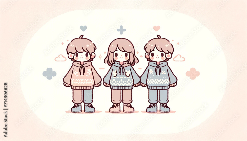 仲が良い３人組の子どもたち generated ai
