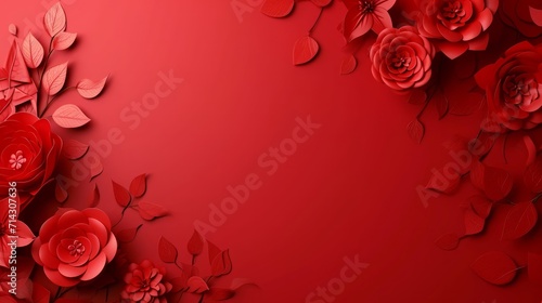 red Valentine s day background with copy space