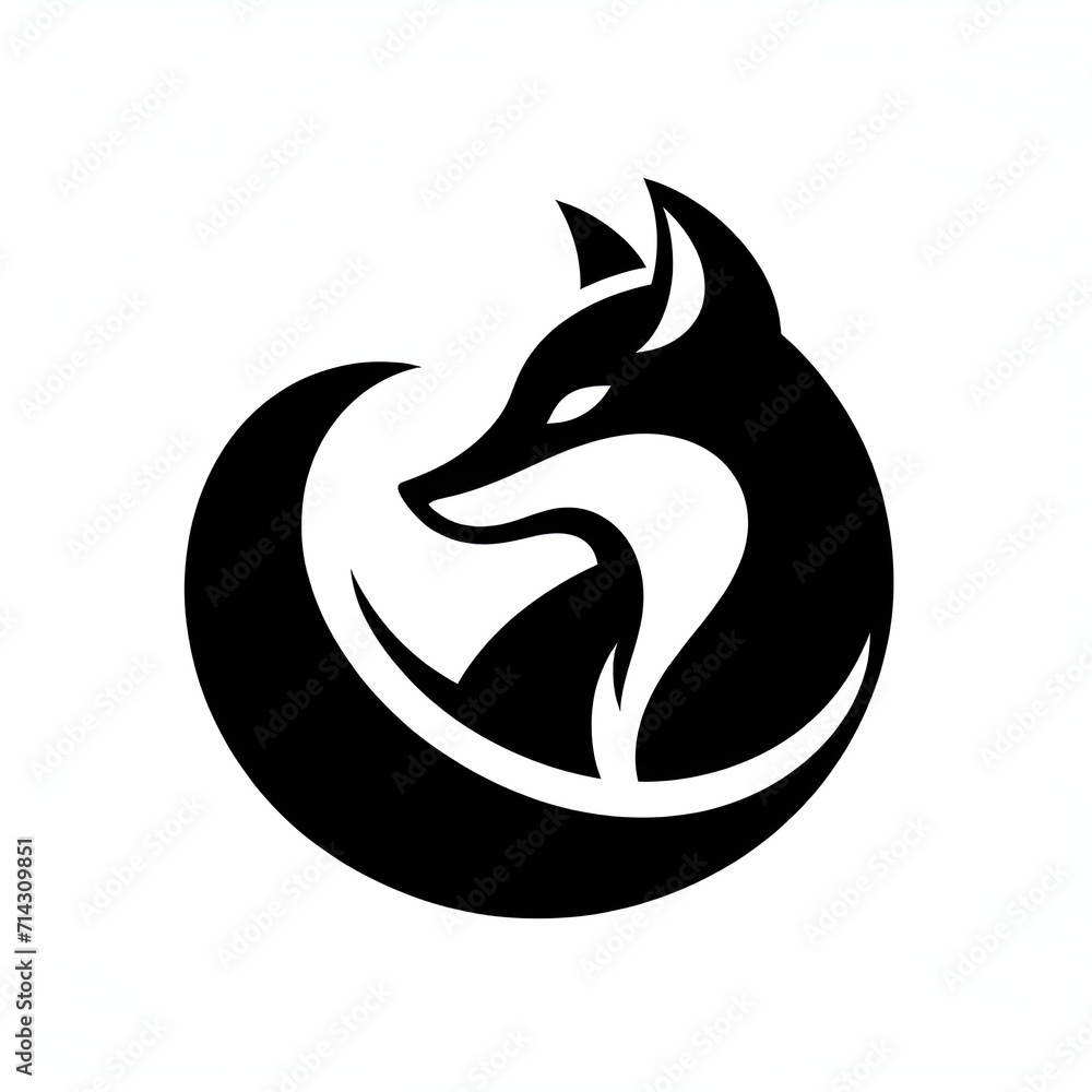 silhouette fox logo isolated on white background silhouette fox logo isolated on white background