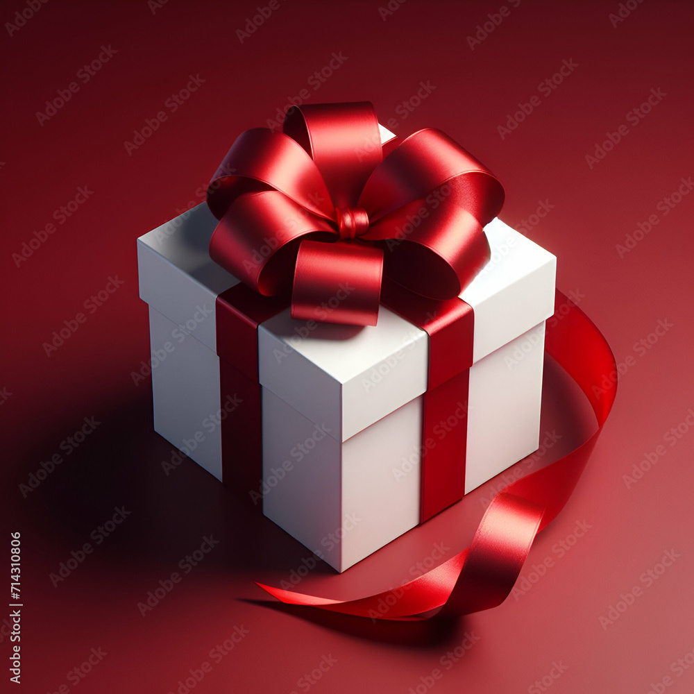 Valentines Day Gift Box, Red background, Christmas box Valentines Day Gift Box, Red background, Christmas box