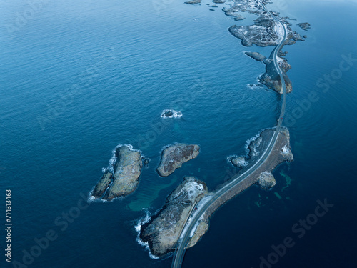 The Atlantic Ocean Road in winter (Nordmore, Norway).