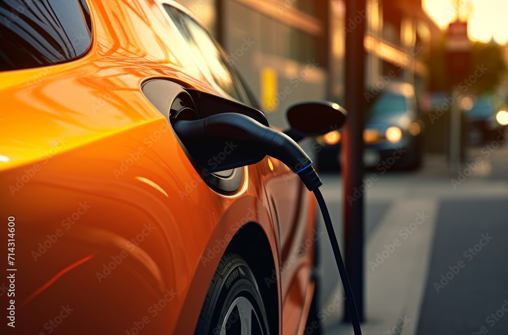 a car being plugged in at a station