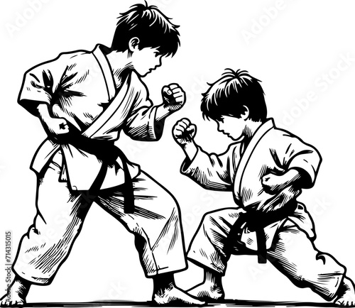 child in martial arts pose