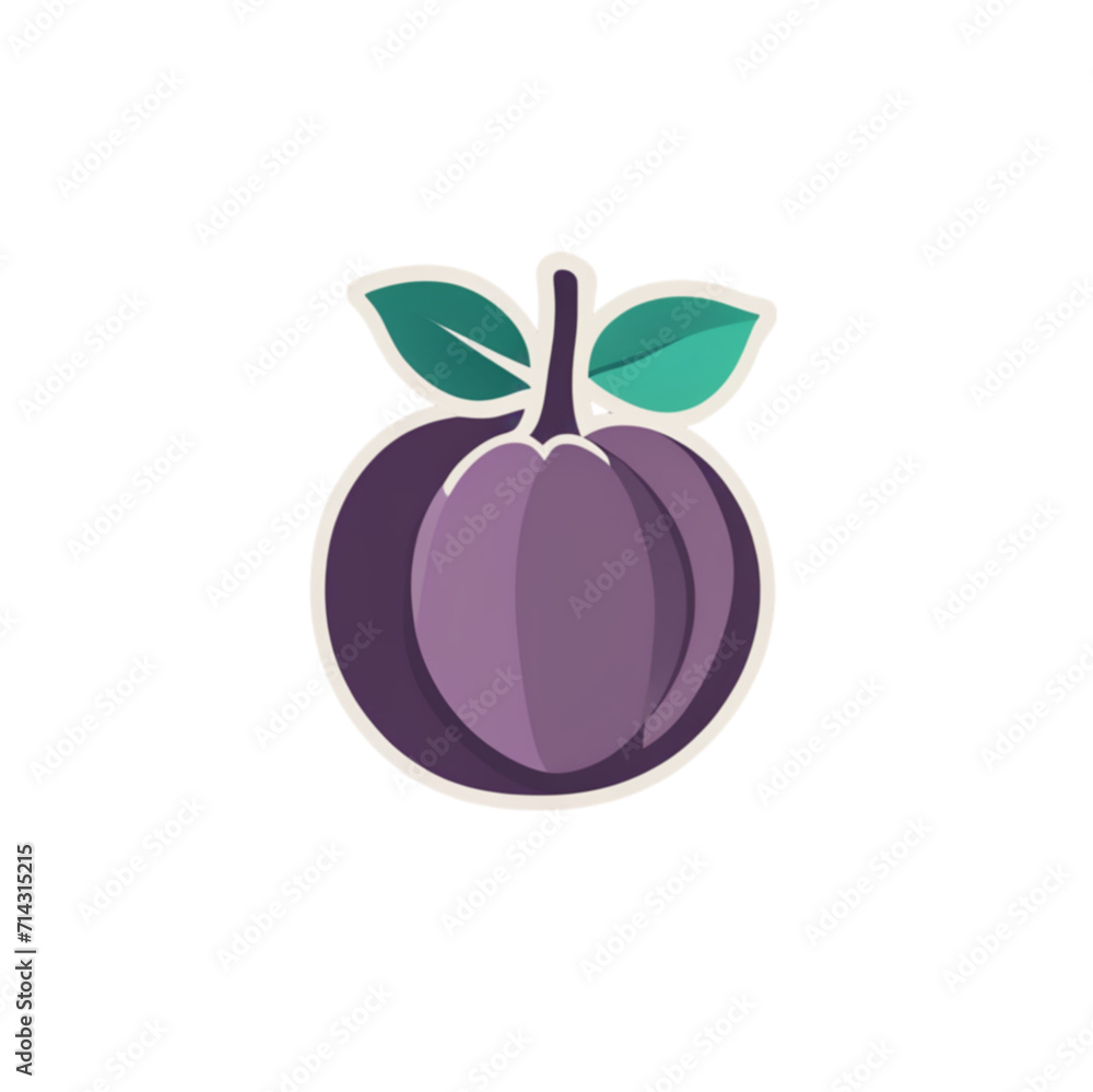Plum Icon SVG Illustration Art Generative AI. Plum Icon SVG Illustration Art Generative AI.