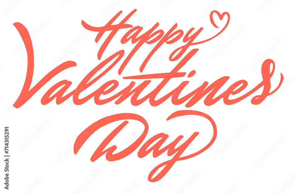 Lettering aislado color rojo con la palabra feliz día de San Valentín con un detalle de corazón, día de los enamorados, 14 de Febrero Lettering aislado color rojo con la palabra feliz día de San Valentín con un detalle de corazón, día de los enamorados, 14 de Febrero