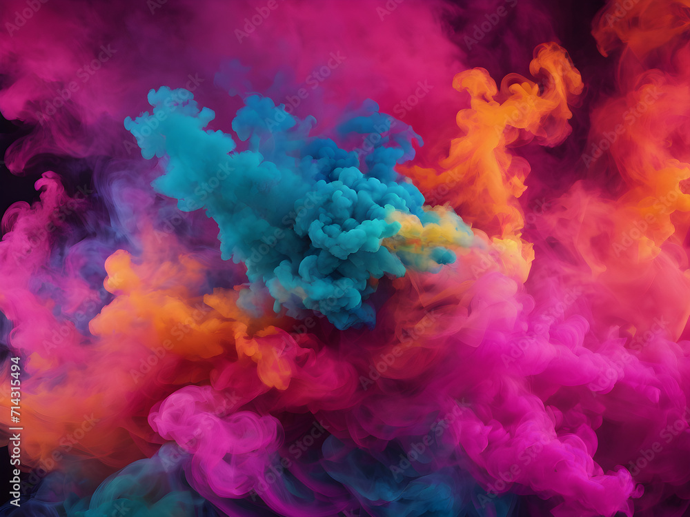 abstract colorful background in the form of colorful smoke